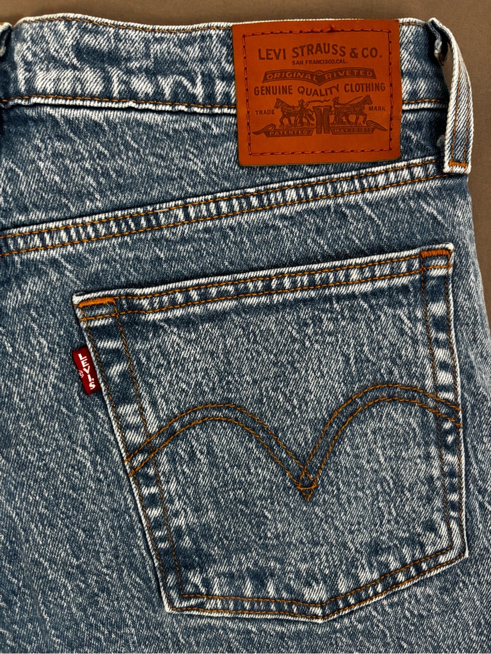 Levi’s Premium Wedgie Straight Jeans 29 High Rise Button Fly Cropped Denim - Picture 9 of 13